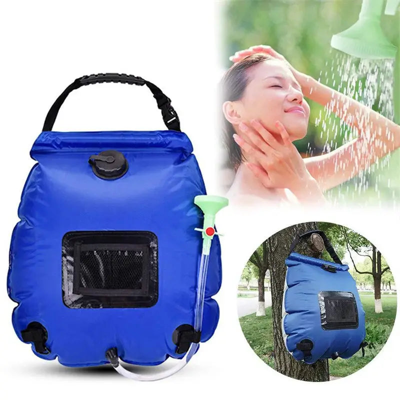 20L Portable Solar Camping Shower with Heating Pipe | Wholesale Outdoor Water Heater Bag | 48x47cm Camping Gear