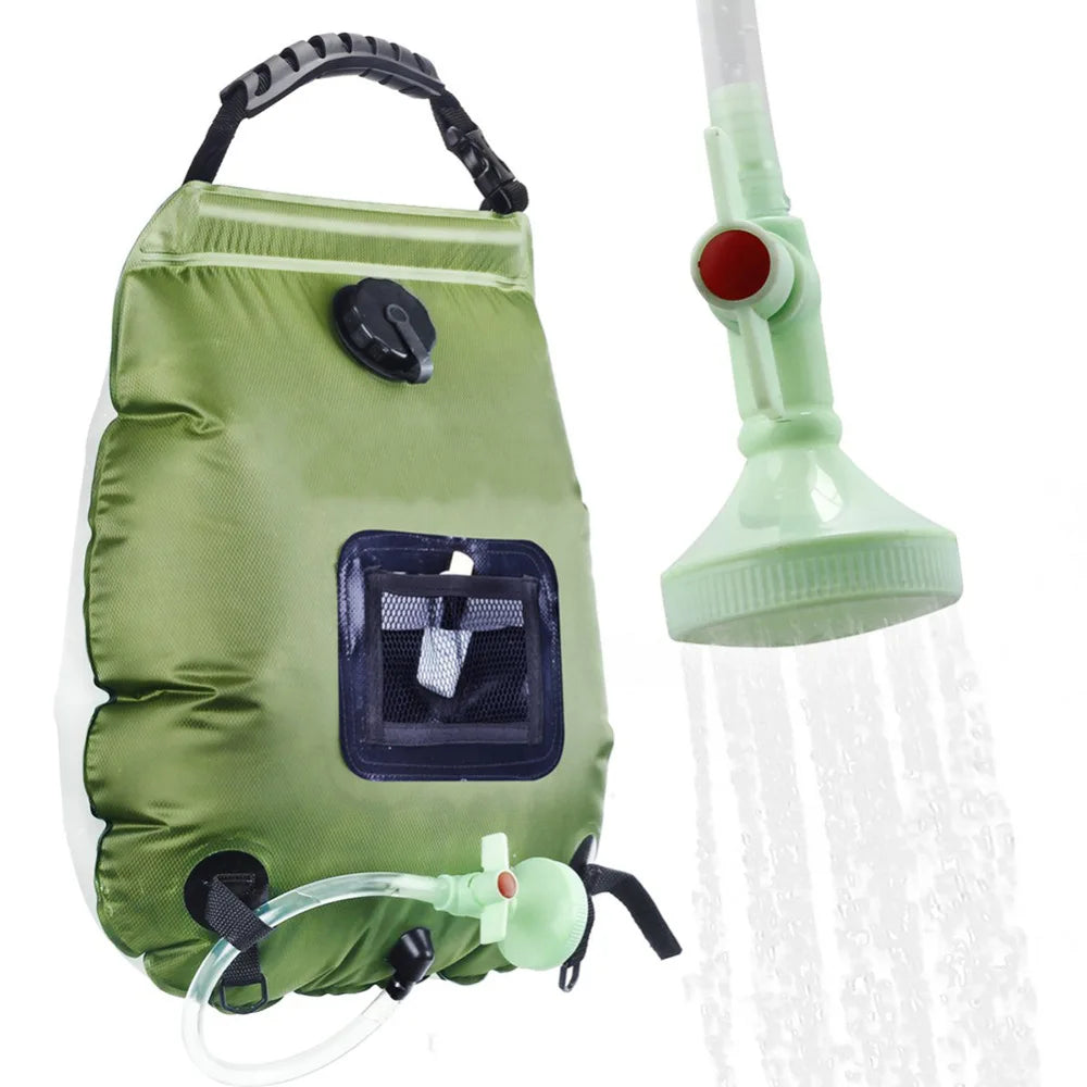 20L Portable Solar Camping Shower with Heating Pipe | Wholesale Outdoor Water Heater Bag | 48x47cm Camping Gear