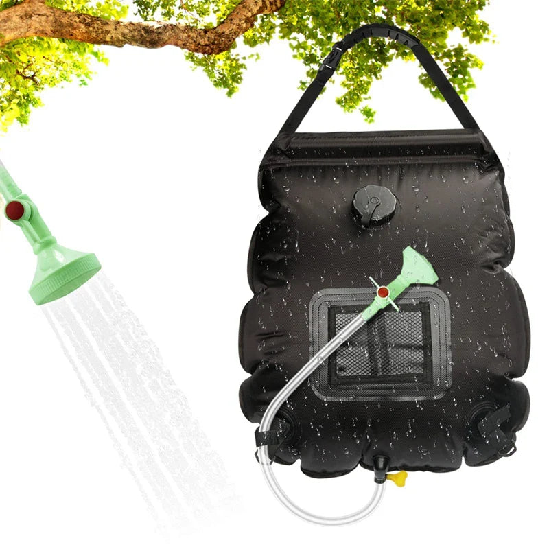 20L Portable Solar Camping Shower with Heating Pipe | Wholesale Outdoor Water Heater Bag | 48x47cm Camping Gear