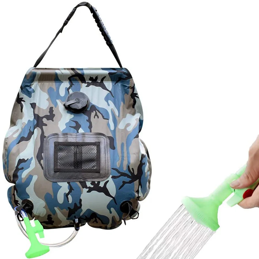 20L Portable Solar Camping Shower with Heating Pipe | Wholesale Outdoor Water Heater Bag | 48x47cm Camping Gear